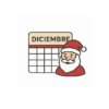 Icono calendario mensual diciembre
