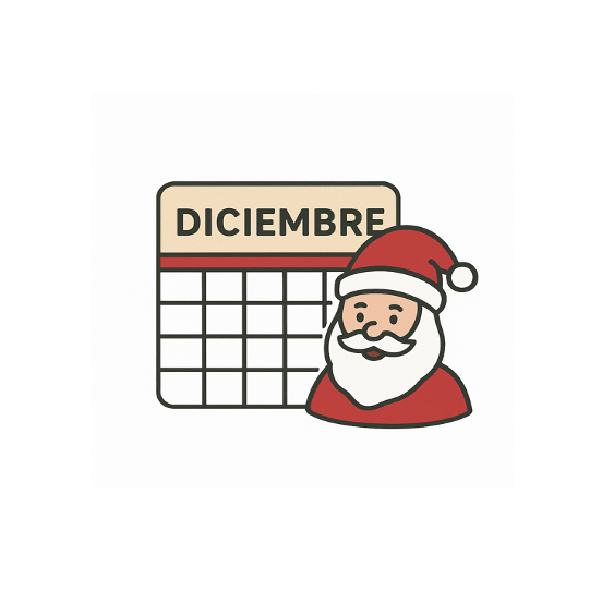 Icono calendario mensual diciembre
