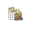 Icono calendario mensual enero