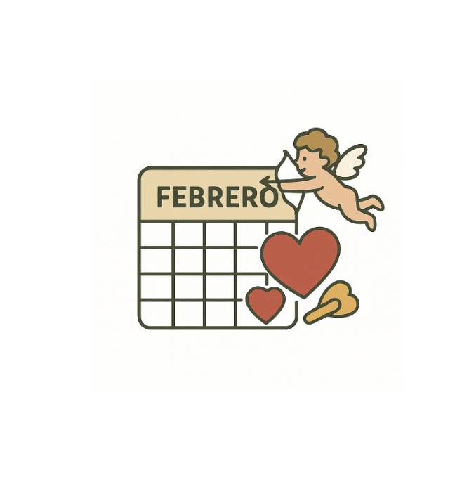 Icono calendario mensual febrero