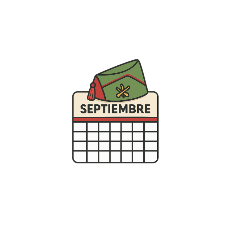 Icono de un calendario mensual septiembre
