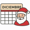Icono calendario mensual diciembre