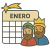 Icono calendario mensual enero